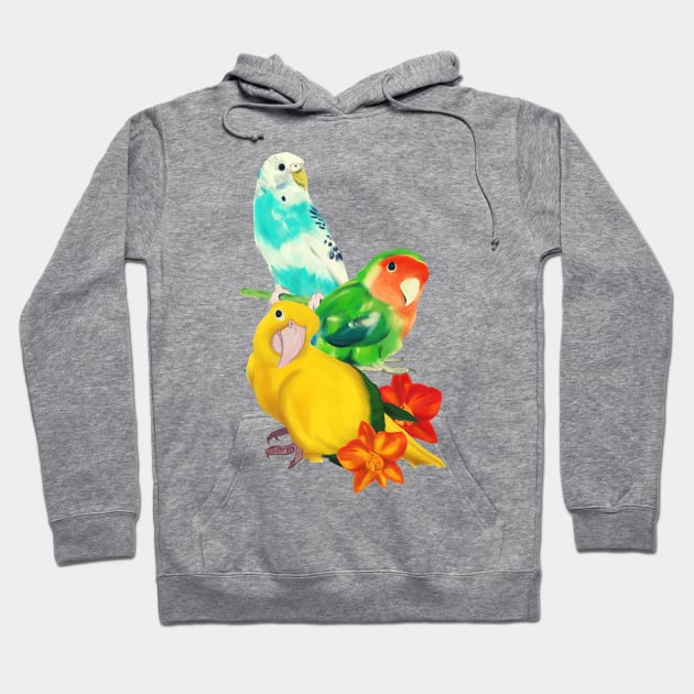 Beautiful Birds Hoodie by minniemorrisart